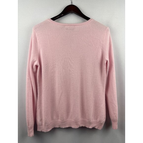 Women’s Green Label Ralph Lauren 1X Pink Cashmere V-Neck Sweater - Picture 3 of 4